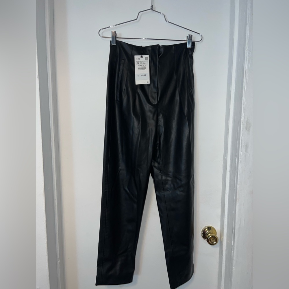 New faux leather pants from Zara
